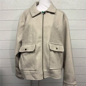 Women’s Banana Republic Cream Zip-Up Jacket NWT